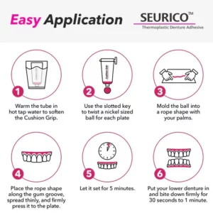 Seurico™ Cushion GripThermoplastic Denture Silicone Reline Kit