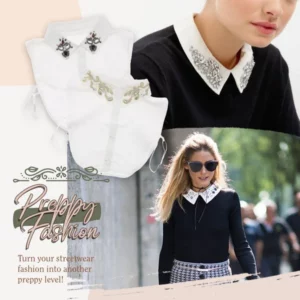 Stylish Blouse Detachable Lace Collar