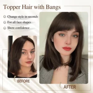 Superior quality-Natural Hair Toppers with Bangs for Women