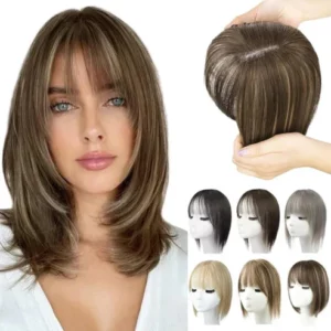 Superior quality-Natural Hair Toppers with Bangs for Women