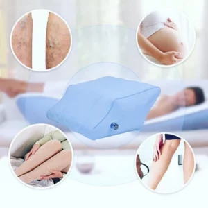 Inflatable leg pillows on the bed to prevent varicose veins