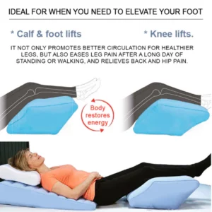 Inflatable leg pillows on the bed to prevent varicose veins