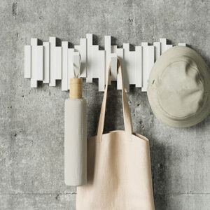 Creative Wall Mounted Coat Rack with Retractable Pegs