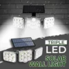 Aplique solar triple LED