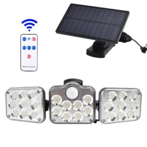 Aplique solar triple LED