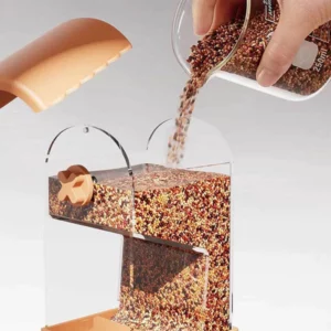 Transparent Splash-Proof Automatic Bird Cage Feeder