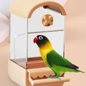 Transparent Splash-Proof Automatic Bird Cage Feeder