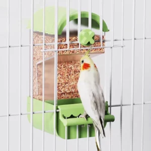 Transparent Splash-Proof Automatic Bird Cage Feeder