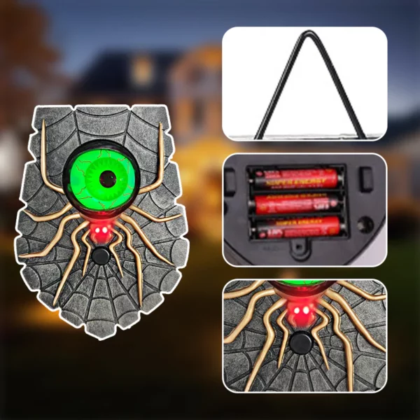 Spider-Eye Rotating Doorbell with Creepy Glowing Effect