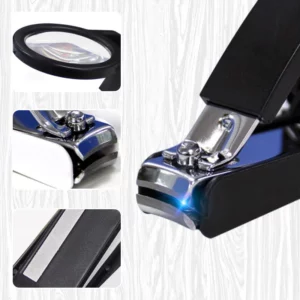 3pcs Nail Clippers with Magnifier & Splash-proof Box