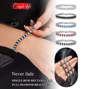 Never-Fading Single Row Rectangular Rhinestone Bracelet