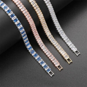 Never-Fading Single Row Rectangular Rhinestone Bracelet