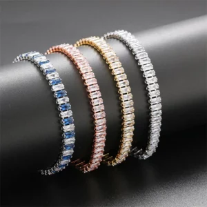 Never-Fading Single Row Rectangular Rhinestone Bracelet