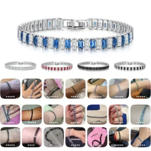 Never-Fading Single Row Rectangular Rhinestone Bracelet