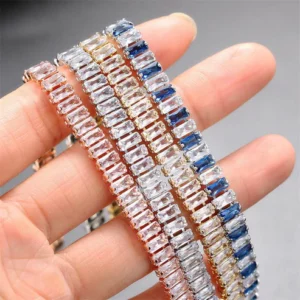 Never-Fading Single Row Rectangular Rhinestone Bracelet