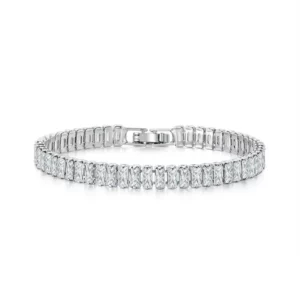 Never-Fading Single Row Rectangular Rhinestone Bracelet