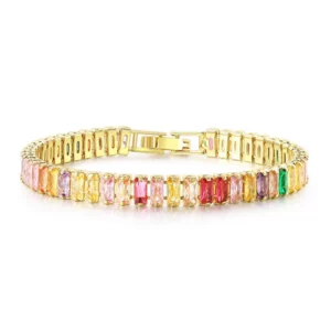 Never-Fading Single Row Rectangular Rhinestone Bracelet