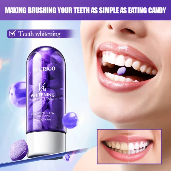 Seurico Instant Brightening Purple Toothpaste Tablets