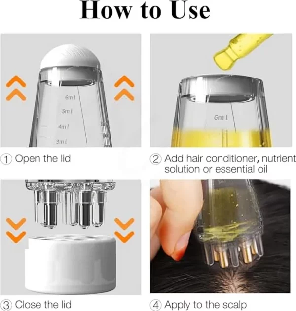 Hair Oil Applicator Bottle Scalp Massager Hair Growth