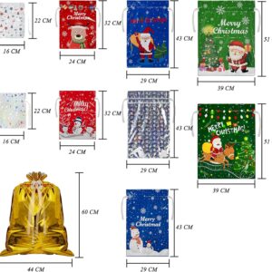 Christmas Gift Bags with Drawstring Design