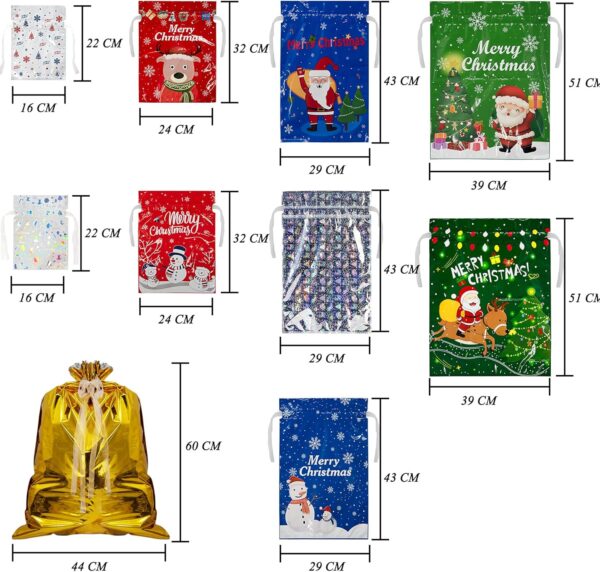 Christmas Gift Bags with Drawstring Design