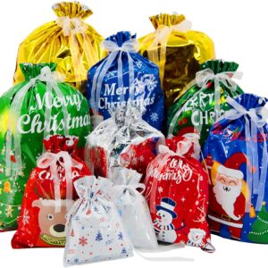 Christmas Gift Bags with Drawstring Design