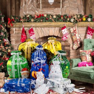 Christmas Gift Bags with Drawstring Design