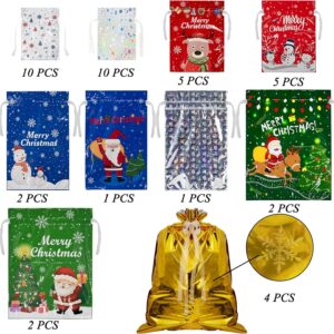 Christmas Gift Bags with Drawstring Design