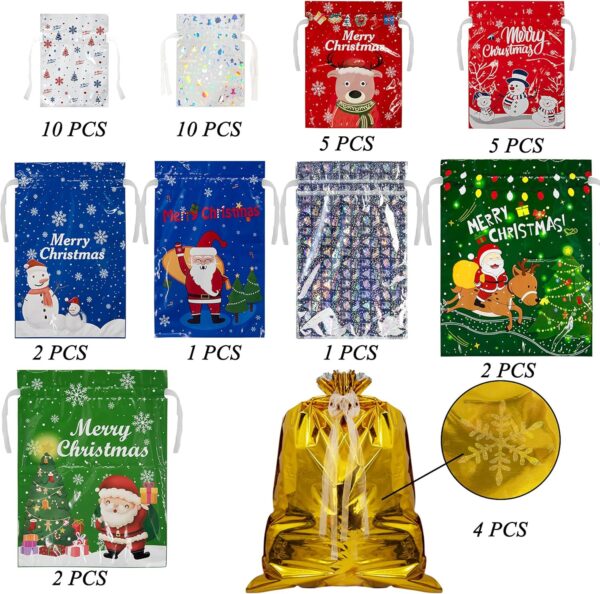 Christmas Gift Bags with Drawstring Design