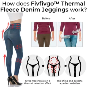 Fivfivgo™ thermal fleece denim jeggings