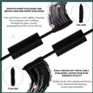 2-In-1 Waterproof Long Lasting Black Mascara