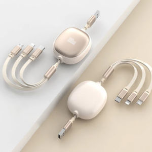 3 in 1 Compact Retractable Fast Charging Cable