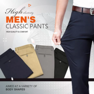 Classic Men's Trousers with Good Elasticity