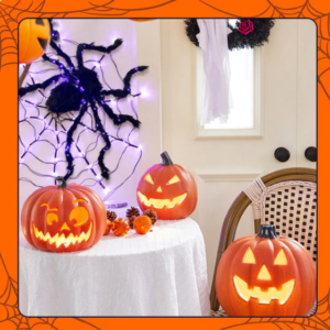 Halloween Black Spider Decoration with Light