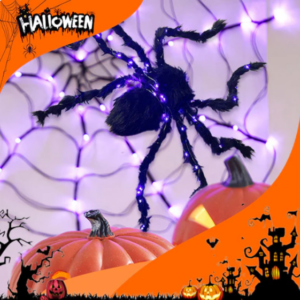 Halloween Black Spider Decoration with Light