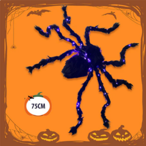 Halloween Black Spider Decoration with Light