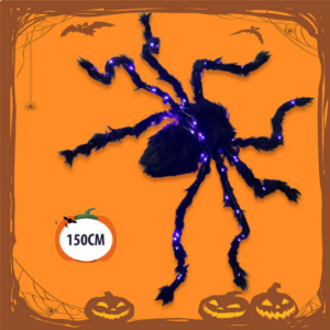 Halloween Black Spider Decoration with Light