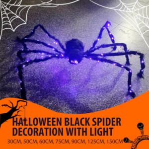 Halloween Black Spider Decoration with Light