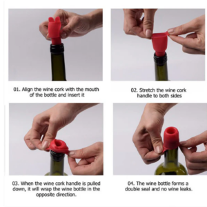 Silicone Wine Sealing Stopper with Handle