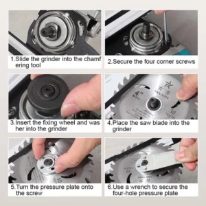 Angle grinder stand for cutting tiles at 45°C