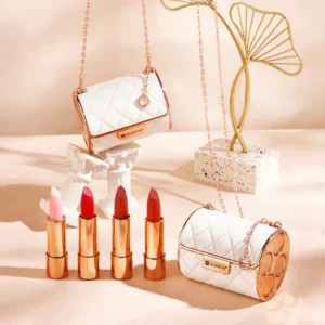 Velvet Matte Lipstick Set with Glamour Chain Pouch