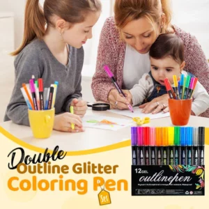 Double Outline Glitter Coloring Pen Set