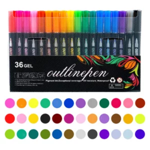 Double Outline Glitter Coloring Pen Set