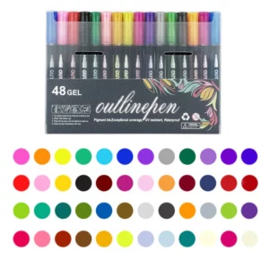 Double Outline Glitter Coloring Pen Set