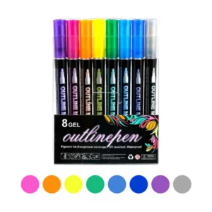 Double Outline Glitter Coloring Pen Set