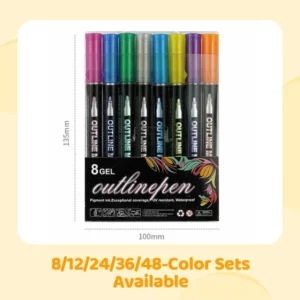 Double Outline Glitter Coloring Pen Set