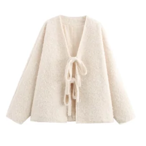 Women's Bow Tie Front Open Cardigan