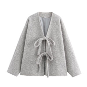 Women's Bow Tie Front Open Cardigan