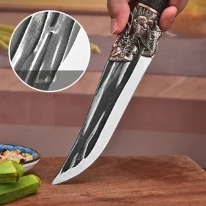 Bone-cutting Knife with Dragon Decoration and Scabbard