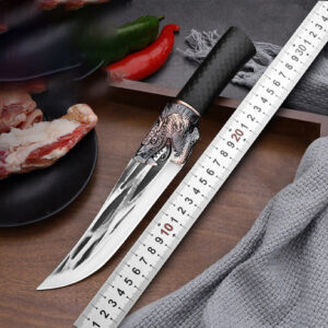 Bone-cutting Knife with Dragon Decoration and Scabbard